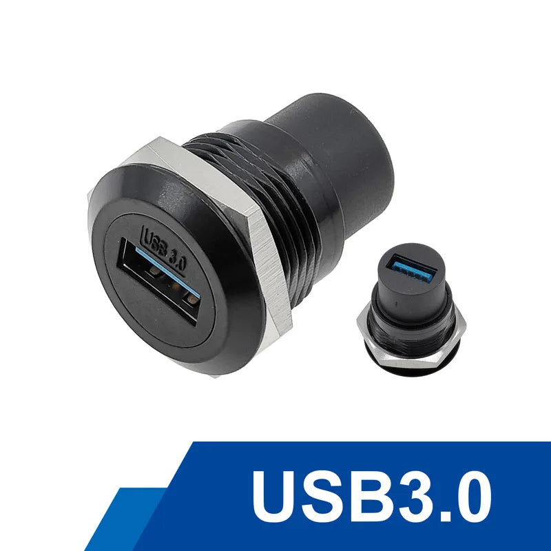 1Pcs Metal Round Socket Module D Type RJ45 Straight Through Network USB2.0 USB3.0 Connector Panel Mounting HDMI CAT6