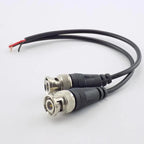 2Pcs BNC Connector Male to Double Female Plug DC Power Cable Pigtail Wire Adapter Line For CCTV Camera Home Security BNC Monitor