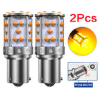 2pcs LED P21W 1156 BA15S PY21W BAU15S 3030 35SMD Bulb Canbus Free T20 7440 W21W Lamp For Car Turn Signal Light Backlight Orange