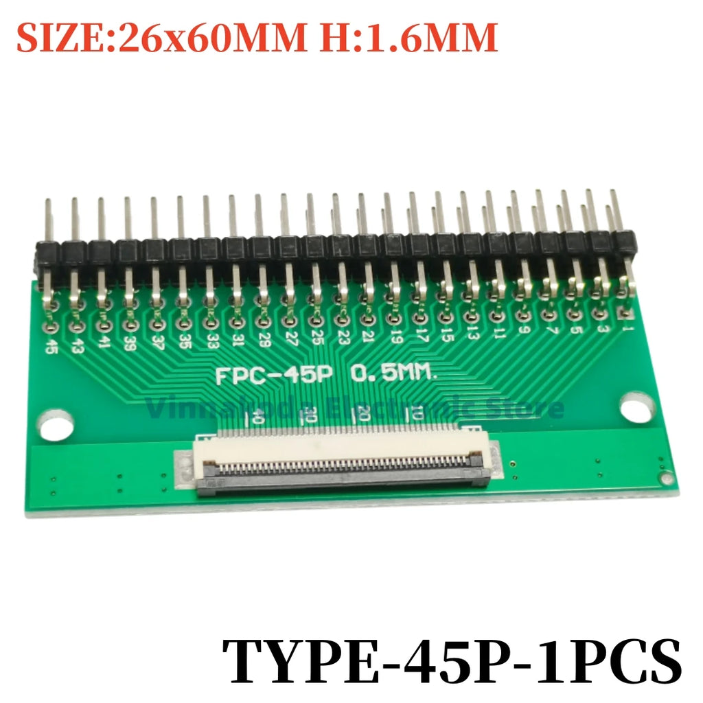 1PCS FFC/FPC Conversion Board 0.5mm Pitch Connector 2.54MM Double Row Bending Pins 4/10/12/14/15/16/18/22/24/26/30/34/40/50/60P