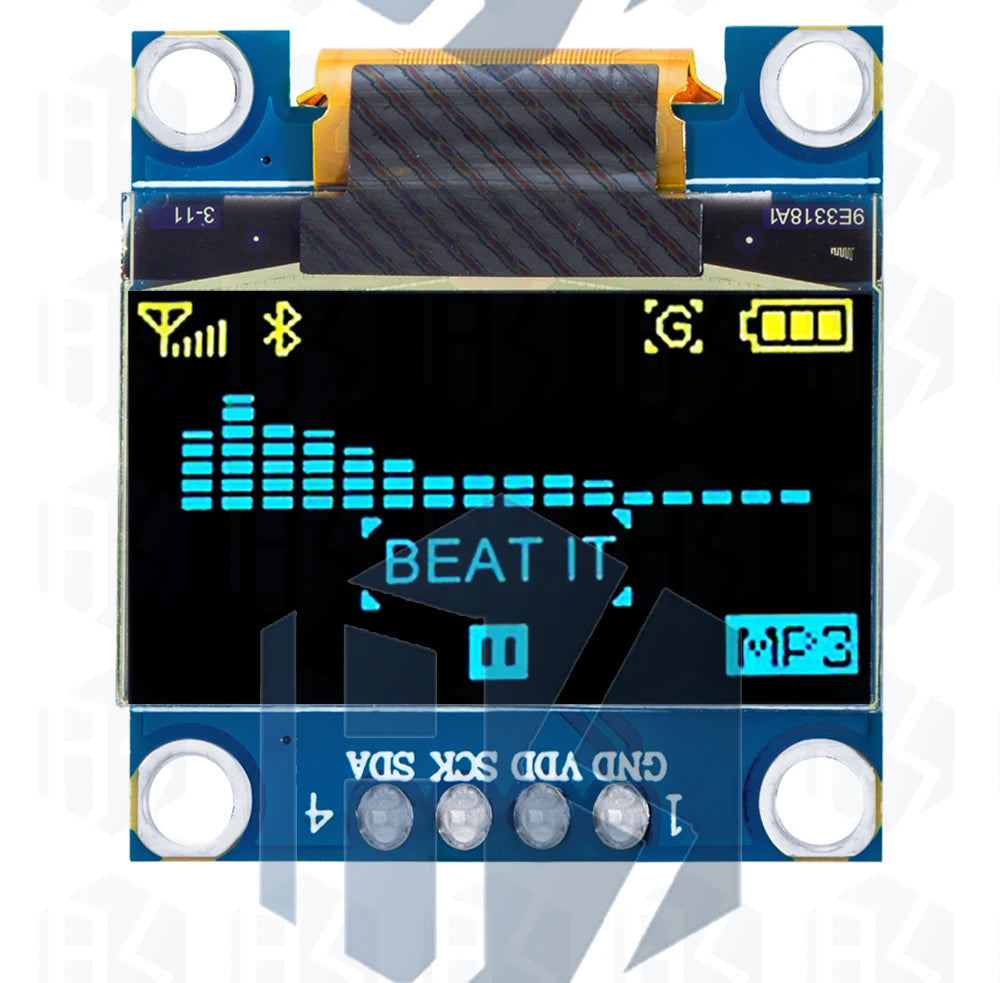 ‌0.96 Inch I2C SSD1306 OLED Display Module – 128x64 Dual-Color (Yellow/Blue) Screen for Arduino, Raspberry Pi & ESP32 Projects