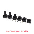10 Models =100Pcs 6*6 Light Micro Touch Switch Set Push Button Switch Kit Height: 6*6*4.3MM~13MM  DIP SMD 2P/4P 6x6 Keys Tact