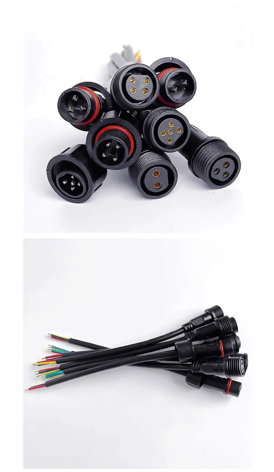 5/20Pcs M16 Waterproof 2 3 4 5 Pin IP65 Cable Wire Plug for LED Strips Male and Female Jack 22mm Nut Connector 20CM OD 6mm
