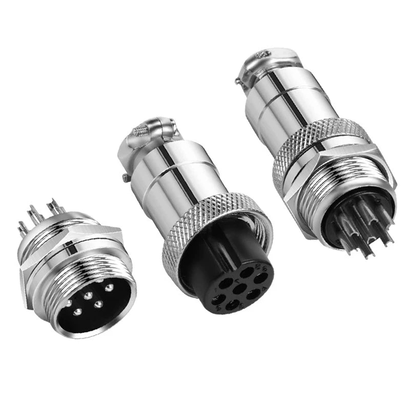 GX12 2/3/4/5/6/7Pin Nut Type Aviation Plug 12mm Circular Socket  Male & Female Electric Power Panel M12 Connector