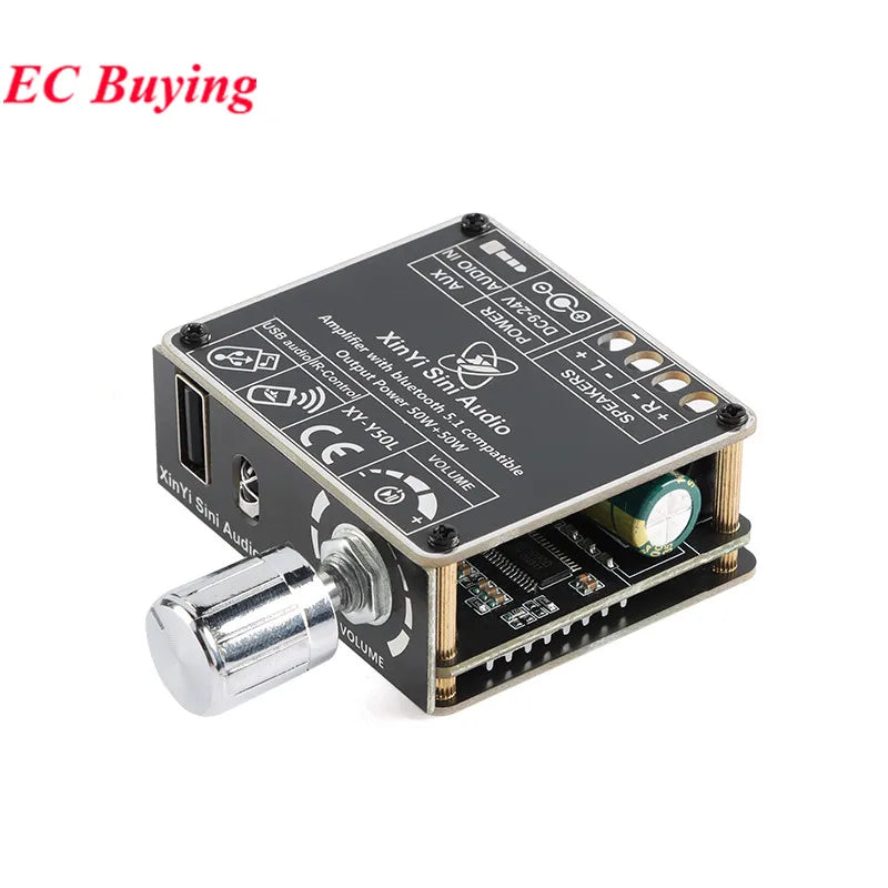 XY-Y50L Stereo BT Bluetooth-Compatible 5.1 AUX USB Audio Digital Power Amplifier Board Module 50W+50W Infrared Remote Control