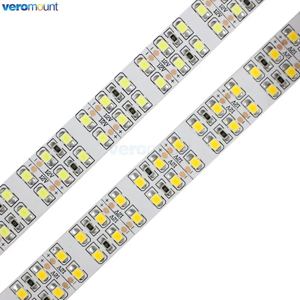 5m Double Row 2835 Flexible LED Strip 240leds/m 480leds/m Cool Warm White 4000K IP20 Non-Waterproof 1200/2400 SMDs 12V 24V DC