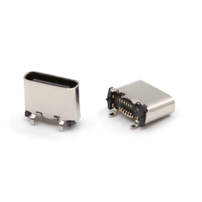 2pcs USB TYPE-C16P Female Socket 180 Degree Vertical USB C Type C 4 Legs SMD DIP Charging Port Connector 5.5mm 6.4mm 6.5mm 7.4mm