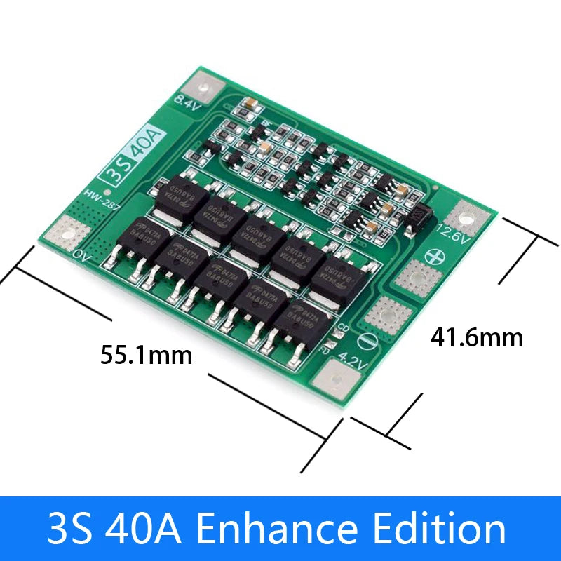 3S 4S 40A 60A Li-ion Lithium Battery Charger Protection Board 18650 BMS For Drill Motor 11.1V 12.6V 14.8V 16.8V Enhance Balance