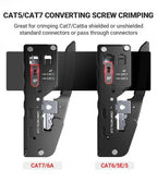 AMPCOM RJ45 Crimper CAT7 Crimping Tool for Pass Through RJ11 RJ45 Connector CAT6 CAT5E Modular Plugs With Wire Stripper Cutter