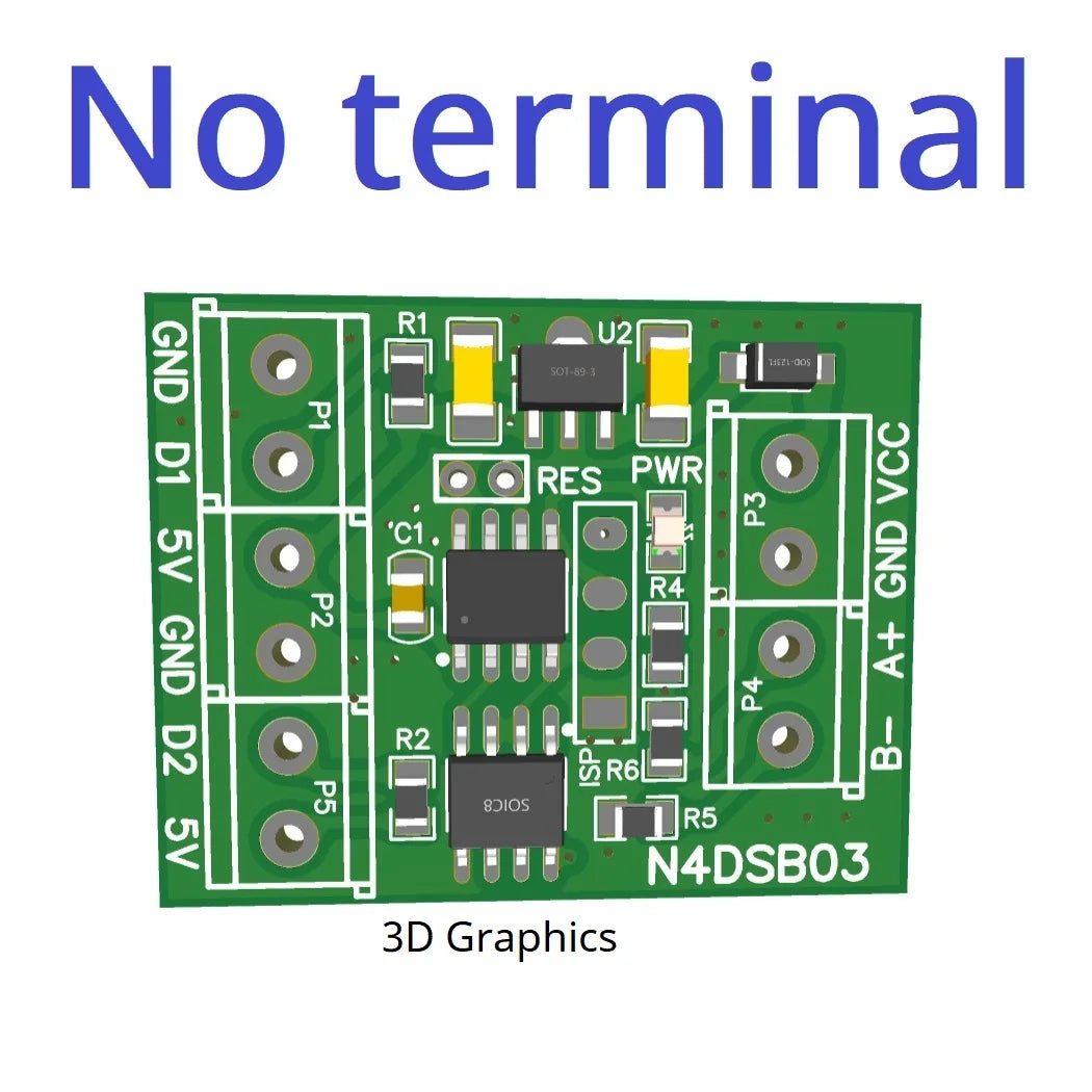 1-2CH RS485 Digital Temperature Collector Module -55 to +125C DS18B20 Sensor DC 5V 12V 24V for Thermostat Smart Home R46CA01