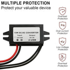 12V 24V to 5V 3A DC Converter Step Down Module USB Female Dual USB Type C Open Wire Connector Power Adapter ROHS Certified