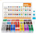 300 Pieces Of Car Fuse Combination Kit, 160 Mini Blade Fuses, 90 Standard Automatic Fuses, 50 Mini Fuses For Cars RVs trucks mot