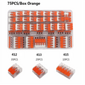 75Pcs Box Electrical Lever Wire Connectors 2 Pin 3 Pin 5 Pin Electric Cable Clamp Mini Quick Wire Terminal Push-in Connector