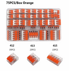 75Pcs Box Electrical Lever Wire Connectors 2 Pin 3 Pin 5 Pin Electric Cable Clamp Mini Quick Wire Terminal Push-in Connector