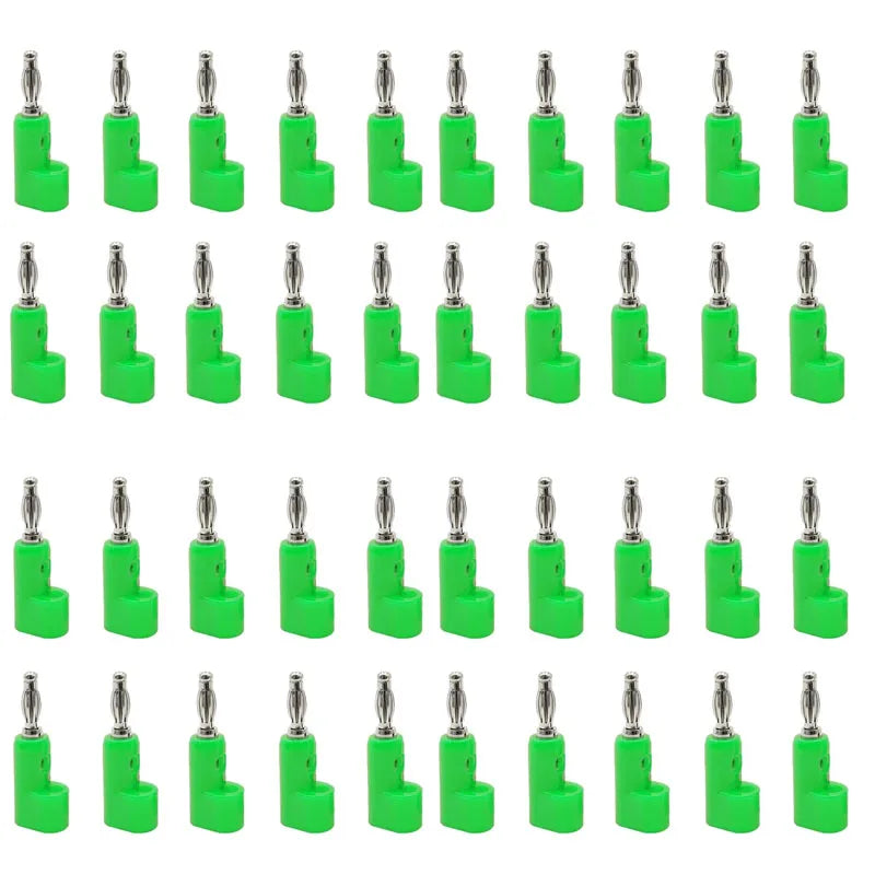 40pcs/4mm Adaptor Electrical Connecting Bending L Shape Banana Jack Plug Socket for Binding Post Test Terminal Connector