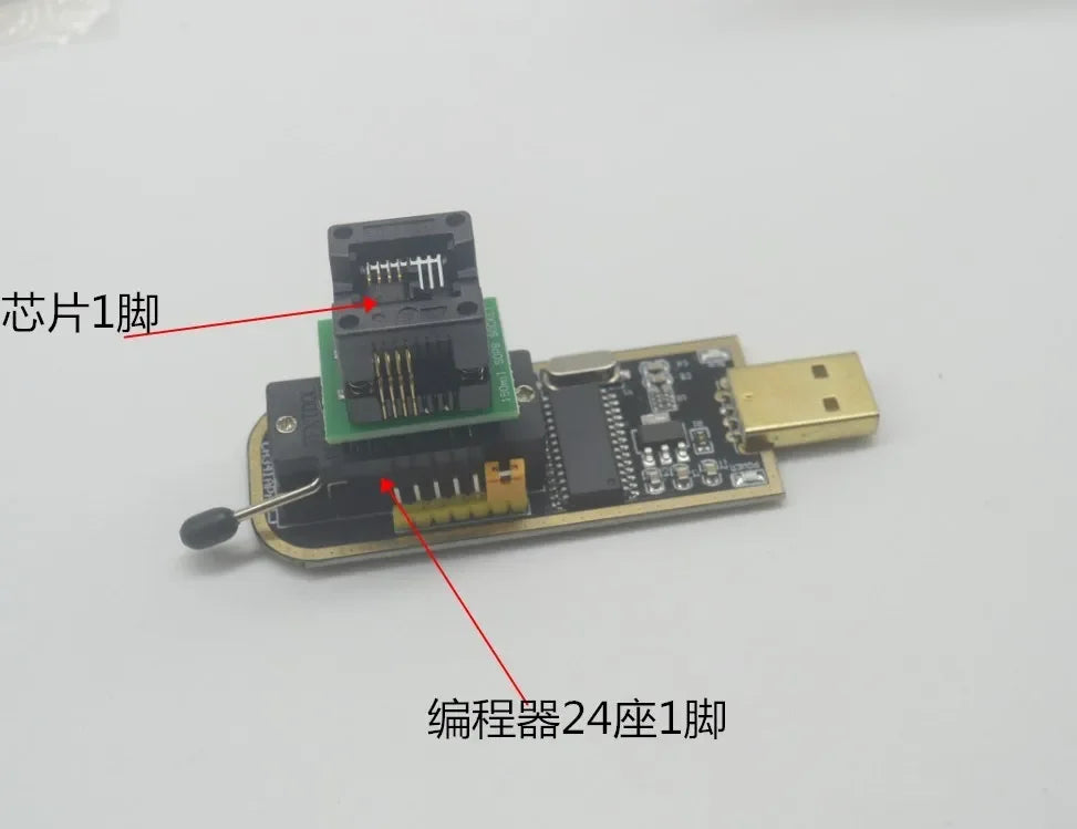 1PCS  CH341A CH341B 24 25 Series EEPROM Flash BIOS USB Programmer Module SOIC8 SOP8 Test Clip For EEPROM 93CXX / 25CXX / 24CXX