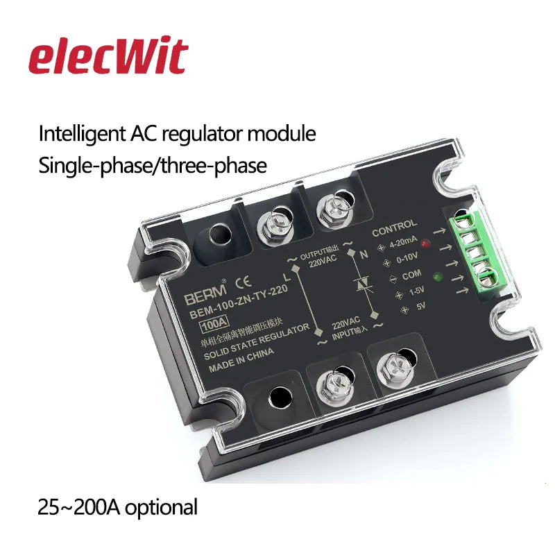 Single phase solid state relay three-phase fully isolated intelligent AC voltage regulating module BEM-40-ZN-TY-220 380