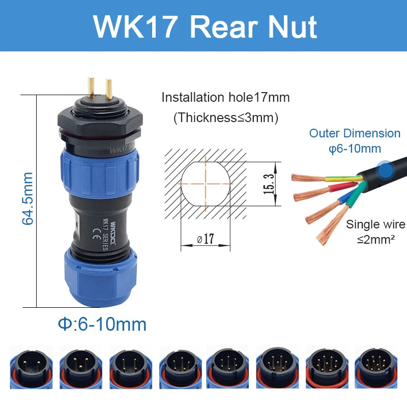 Waterproof Connector SP11 IP68 Soldering Male Plug & Female Socket Rear-nut Docking Panel Mount 2/3/4/5 Pin Aviation SP Connect