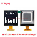 1.5 Inch OLED LCD White Display Module 1.5'' 128*128 Driver SH1107 COG I2C IIC SPI Serial Port 4PIN/7PIN Bare Screen 24PIN/25PIN