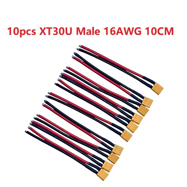 XT30U XT30 Plug Male and Female Connector with 100mm 16AWG Wire Cable for QuadcopterRC Fixed wing Lipo Battery FPV Drone charger