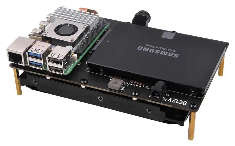 X1008 Raspberry Pi 5 PCIe to 2.5" 3.5" SATA HDD/SSD Dual Double-SATA (NOT BOOT From SATA/SSD