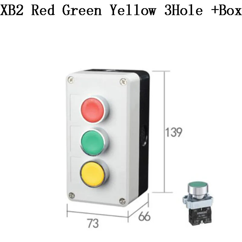 NEW XB2 Metal button switch control box start stop industrial identification symbol self reset circular emergency stop SWITCH