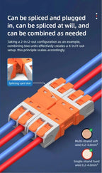 5PCS Quick Wire Connectors Lever Splicing 1/2/3/4/8/10 Pins Universal Compact Plugable Spliceable Male Female Terminals Blocks