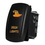 Marine Boat Rocker Switch 12/24V Orange Backlit Anchor Beacon Up Down Button ON OFF/ON OFF ON Momentary Toggle Switch Waterproof