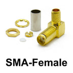 SMA Male Plug SMA Female Jack Connector RP SMA Female Crimp 90 Degree Right Angle RF Coax Coaxial  Adapter Cable Wire Terminal