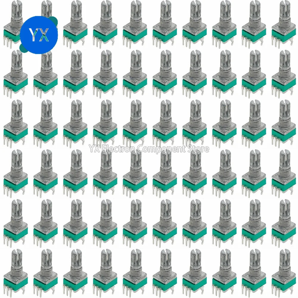 100PCS RK097 Precision Linear Potentiometer Vertical Single Link Shank 15mm D axis B2K B10K B20K B50K B100K B500K B1M