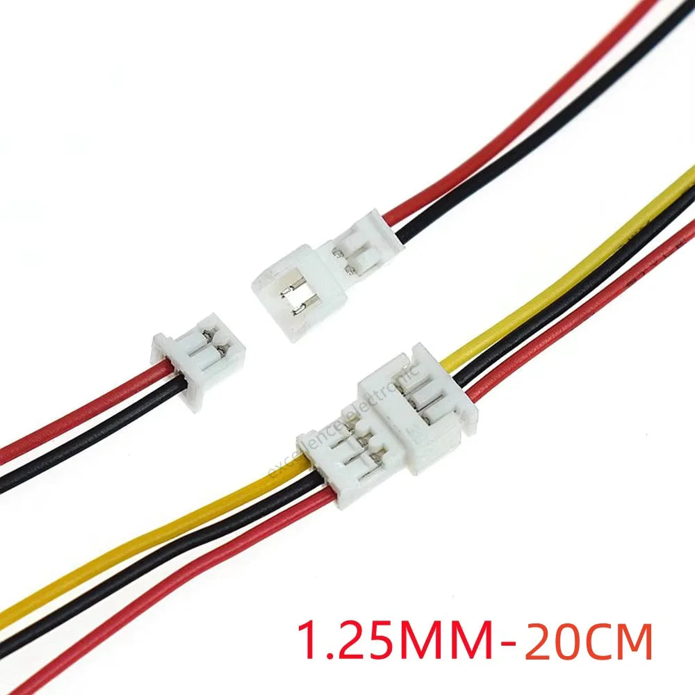 2/5/10Pairs JST 1.25 PH/SM2.5/XH 2.54 Pitch Male Female Wire Connector 2P 3P 4P 5P 6P JST Plug Jack Terminal Cable
