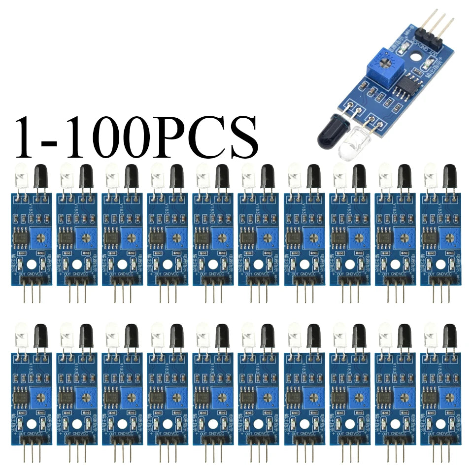 1-100pcs IR Infrared Obstacle Avoidance Sensor Module for Arduino Diy Smart Car Robot Reflective Photoelectric 3PIN