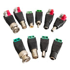 2/5/10PC DC 12V Male Female RCA BNC Connectors 5.5*2.1/2.5mm Welding-Free Power DC Plug Adapter Jack Socket For LED CCTV Camera