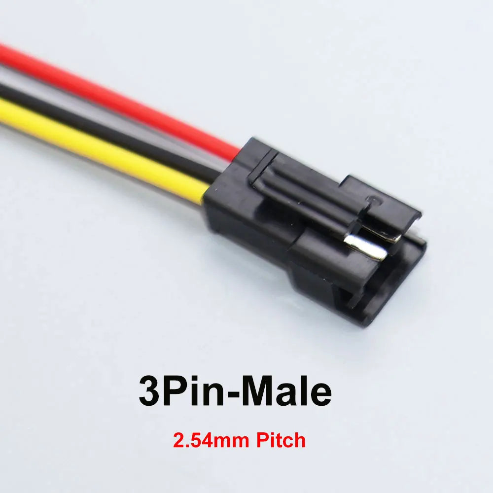 JCD 2/3/4/5/6 Pin LED Strip JST SM Connector Male or Female Adapter Plug Connector Terminal with 20CM 22AWG Wire for Light Strip