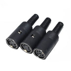1Pcs Black DIN Circular Connector, Male/Female Chassis & Cable Mount Plug/Socket (3/4/5/6/7/8 Pin)