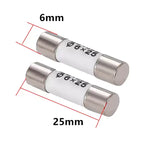 10PCS 6x25mm Ceramic Fuse Tube Fuse 250V 0.5A 1A 2A 3A 4A 5A 6A 8A 10A 12A 15A 20A 25A 30A Fast Fusing 6*25mm