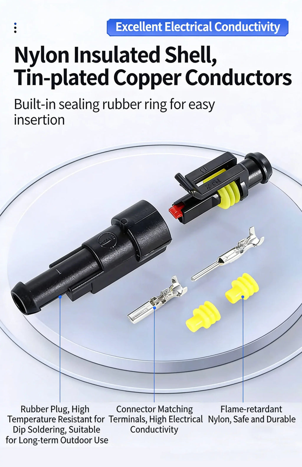 YanXi AMP 1/2/3/4/5/6 Pin Way Waterproof Electrical Auto Connector Male Female Plug with Wire Cable Harness For Car Motorcycle