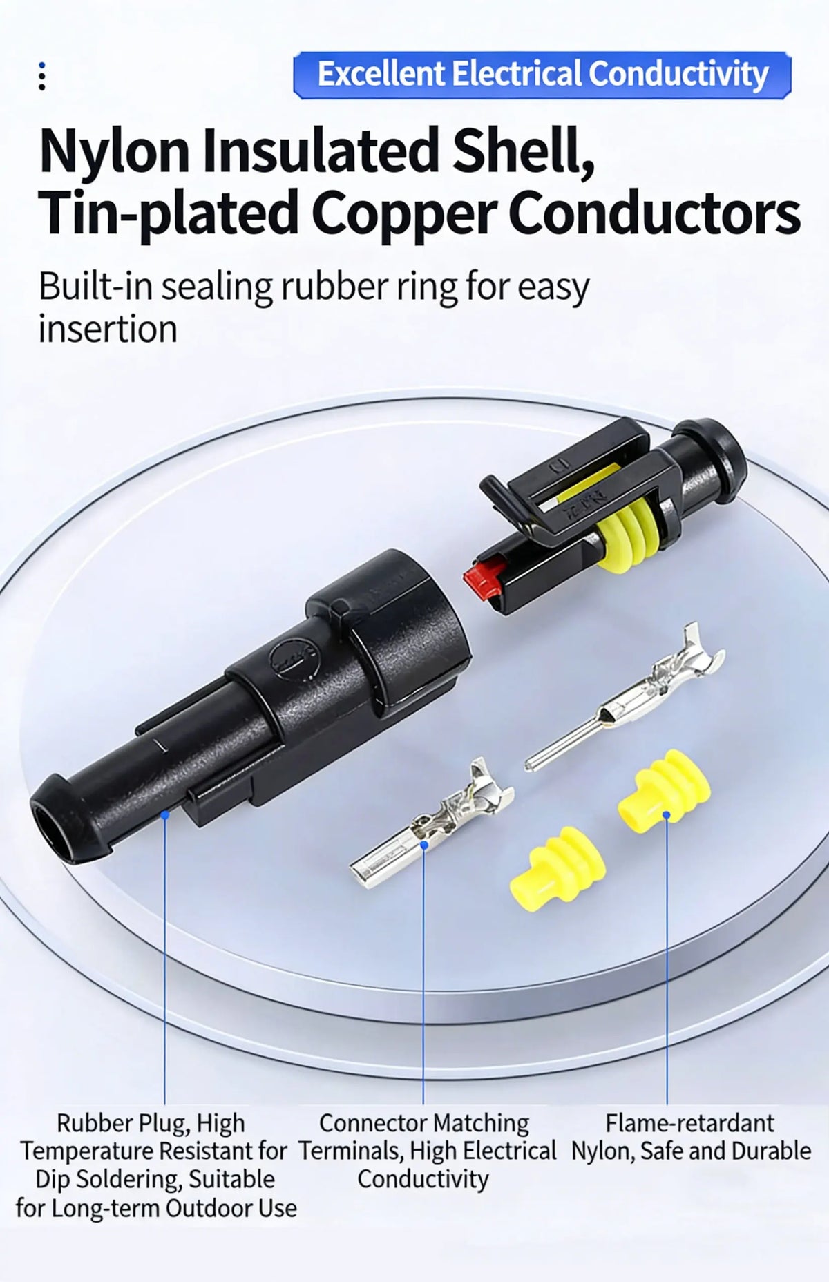 YanXi AMP 1/2/3/4/5/6 Pin Way Waterproof Electrical Auto Connector Male Female Plug with Wire Cable Harness For Car Motorcycle