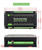 Waveshare Industrial Modbus RTU Relay Module with 8/16/32-channel RS485 interface and isolation