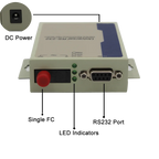 Industrial RS485/RS422/RS232 to Single-mode Simplex Serial to Fiber Converter, 1310nm/1550nm 20km Fiber optic modem