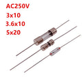 10 PCS in-line glass tube One-Time fuse 100MA 200MA  15A 20A 25A 30A 250V household appliance power fuse with pin ceramic fuse
