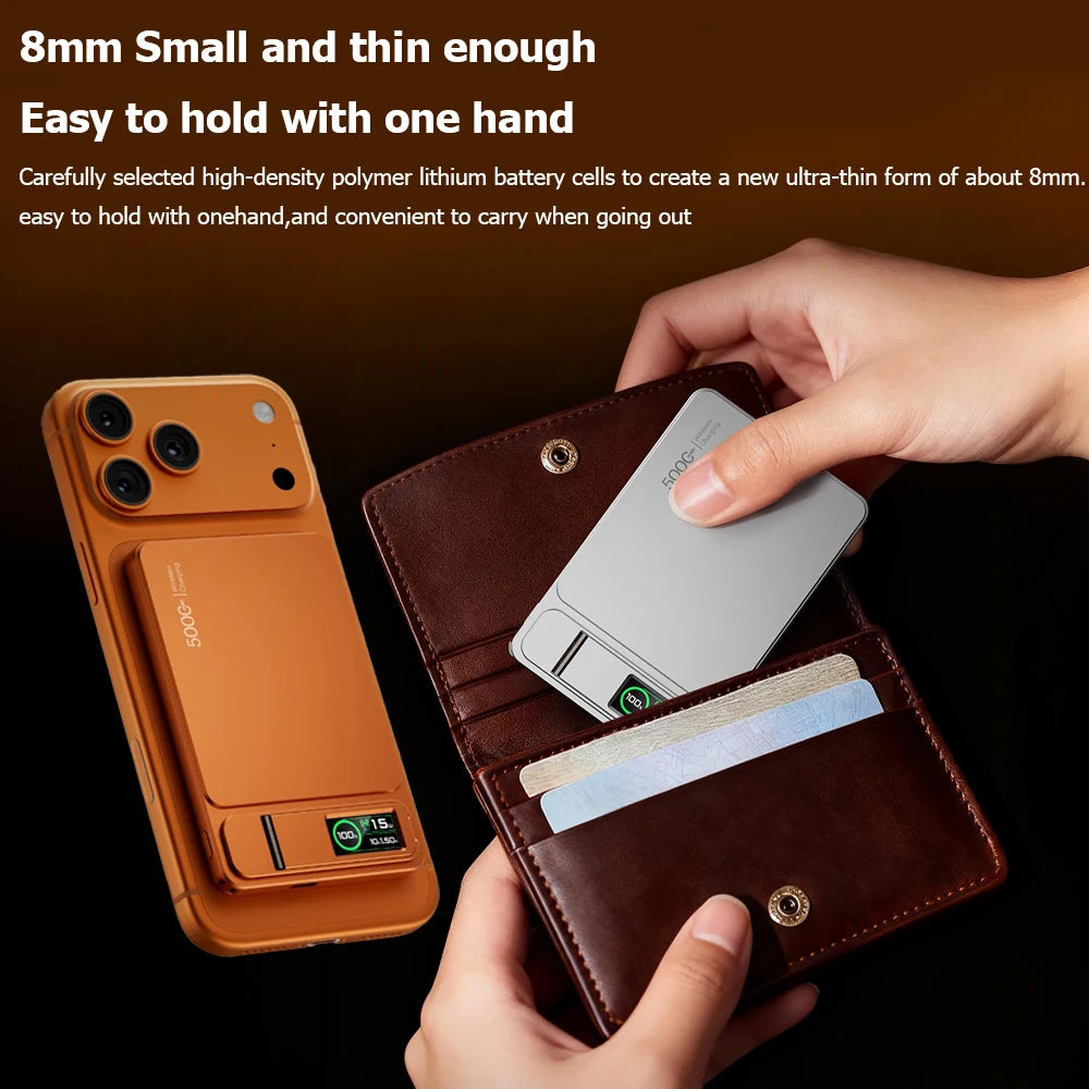 10000mAh Slim Power Bank for MagSafe,Magnetic Wireless 20W Fast Charging Portable External Battery For iPhone 12-17 Pro Samsung