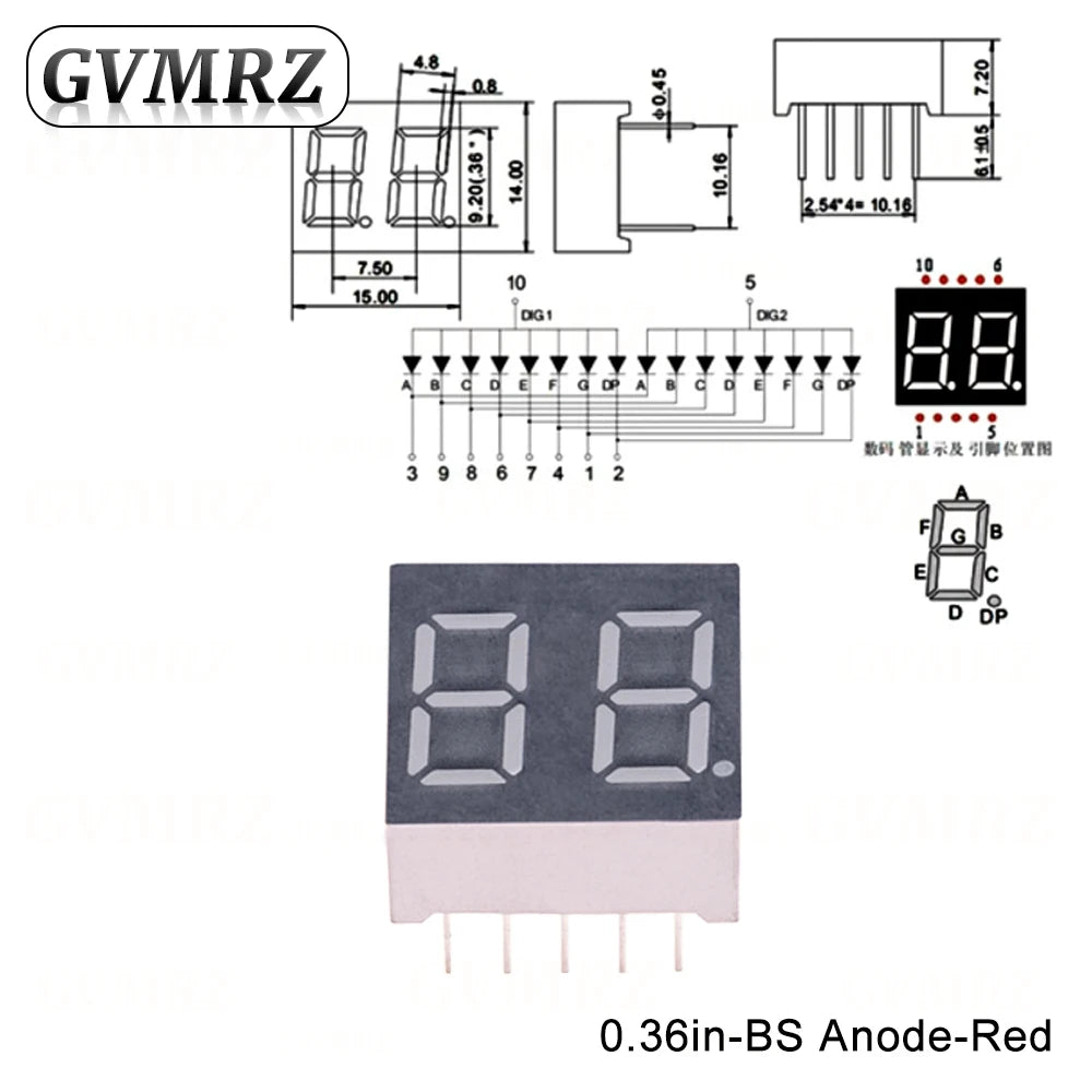 0.36inch Digital tube Common AnodeCathode Red 1 2 3 4 Bit digital Tube LED Display 7 segment
