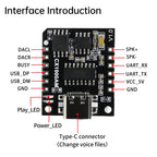 CX1000AM Serial Port Control MP3 Voice Playback Module 32Mbits Microcontroller WAV Voice Broadcast Custom Audio Module
