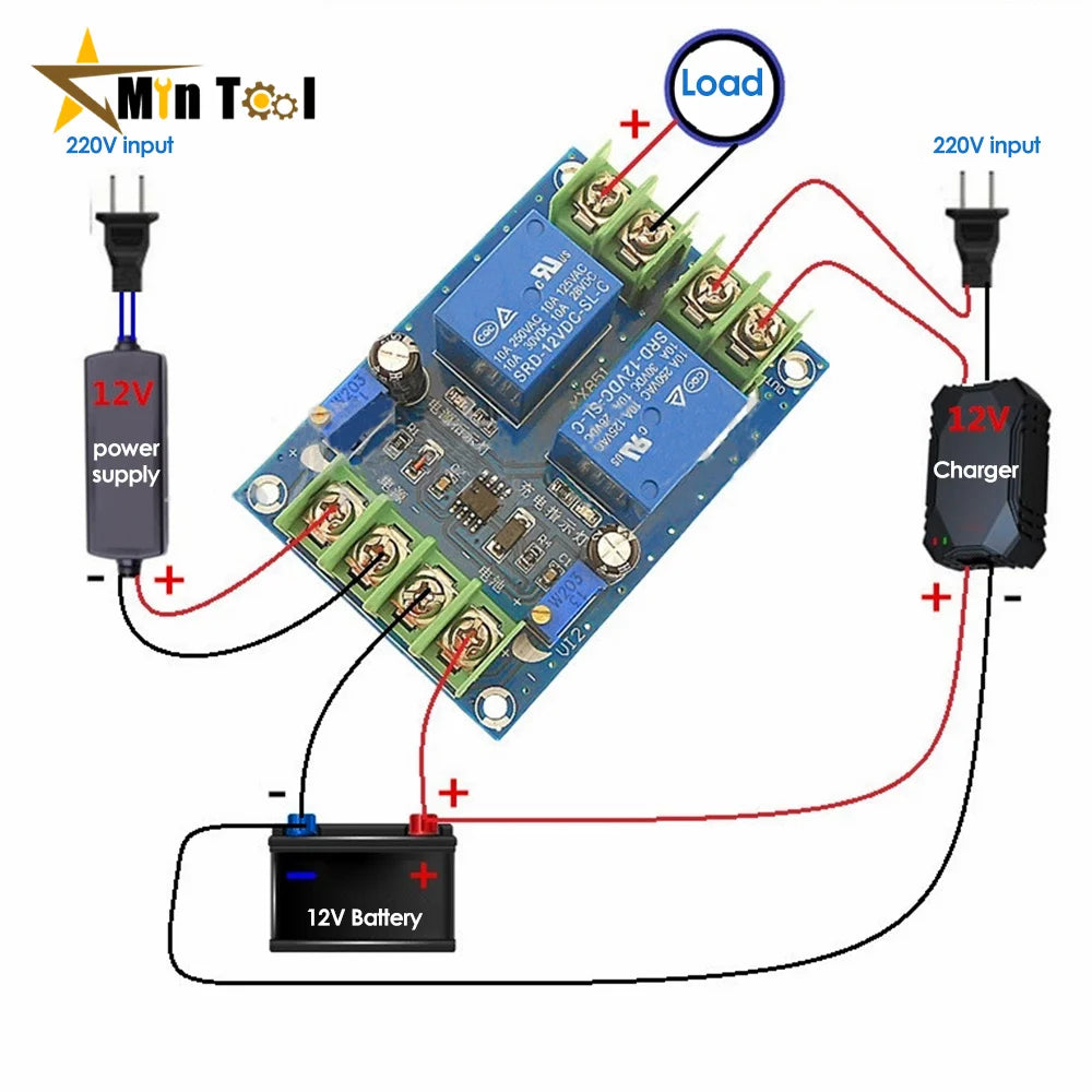 Automatic Switch Relay Module Battery Power Failure Charging Control Board Emergency Circuit Breaker Module Power Supply