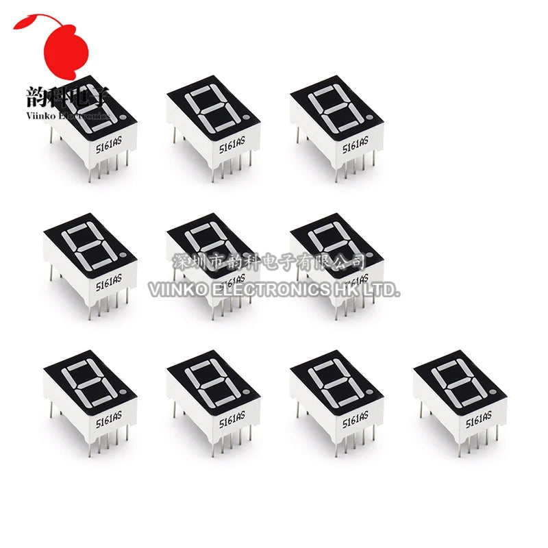 200pcs 7 segment common Cathode 1 Bit Digital Tube 0.56" 0.56in. Red LED Display
