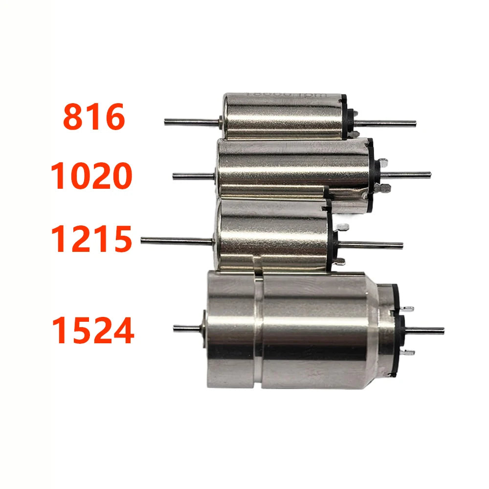 1PC DC 12V 816 1020 1215 1524 Coreless Motor Dual Shaft High Speed for Rail Train