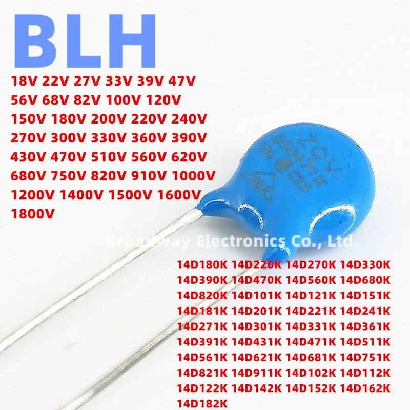 20PCS Varistor Piezoresistor 14MM 14D241K 240V 14D271K 270V 14D301K 300V 14D331K 330V 14D361K 360V 14D391K 390V 14D431K 430V