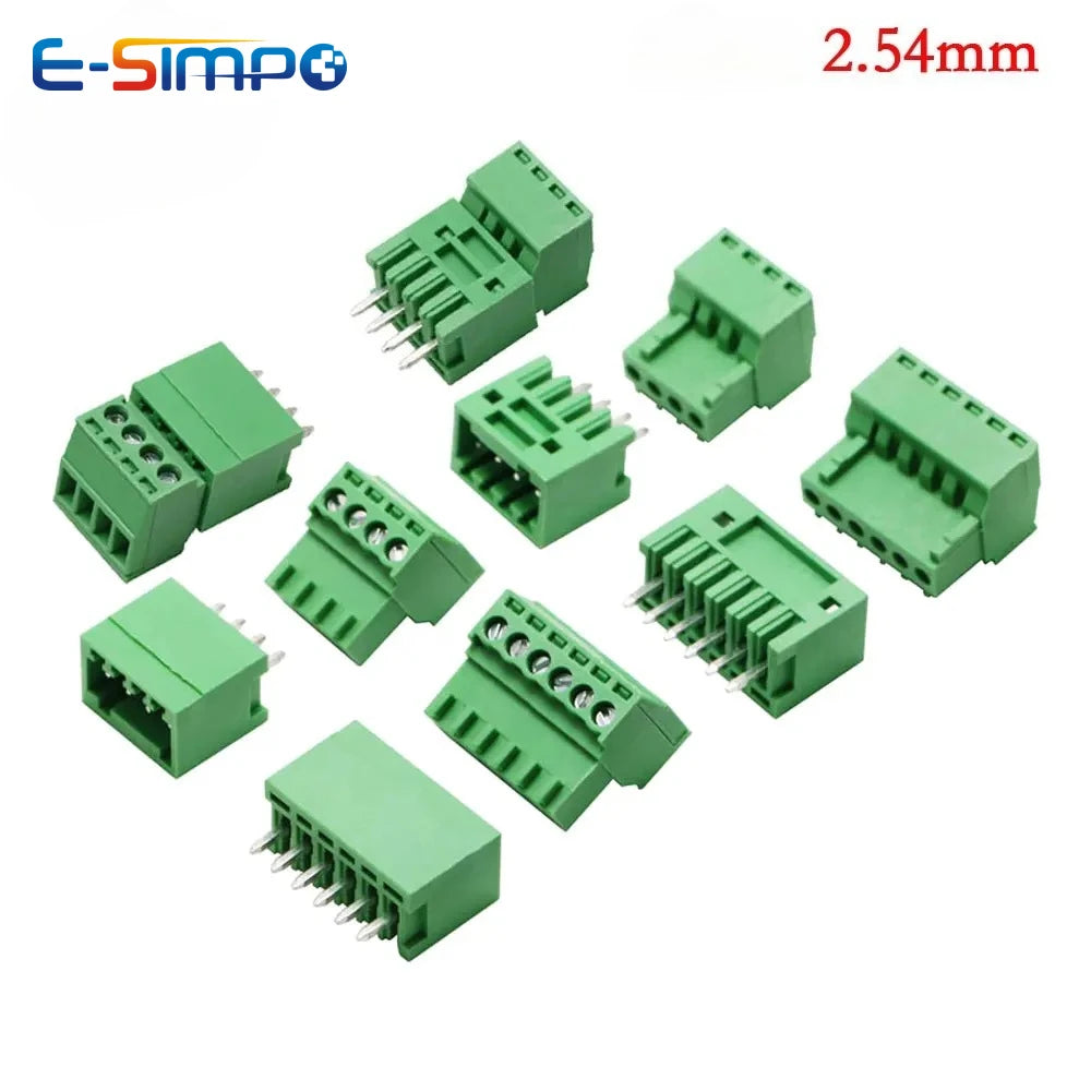 5PCS 2.54mm 15EDG 2EDG  PCB Screw Terminal Block 2-16P Female Socket Pitch Straight/Right Angle Pin Pin Header Wire Connector