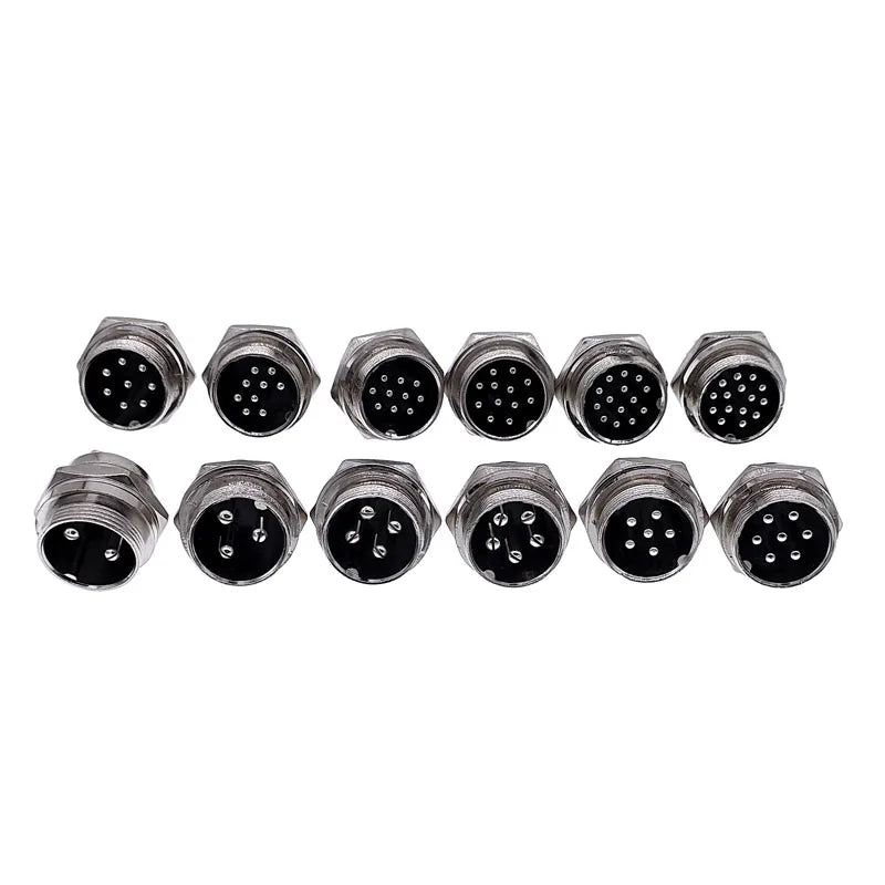 GX20 Metal Aviation Connector 2 3 4 5 6 7 8 9 10 12 14 15 Pin Male Female Plug Socket Panel Mount Flange Circular Cable Joint